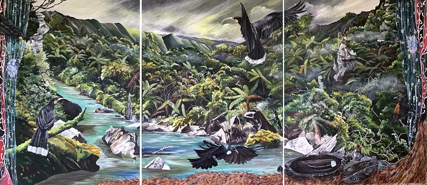 Nicola Thompson nz landscape artist, twelve heavens, acrylic on canvas